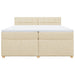 Pat box spring cu saltea, crem, 200x200 cm, textil - WALTI WALTI
