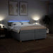 Pat box spring cu saltea, gri deschis, 200x200 cm, textil - WALTI WALTI