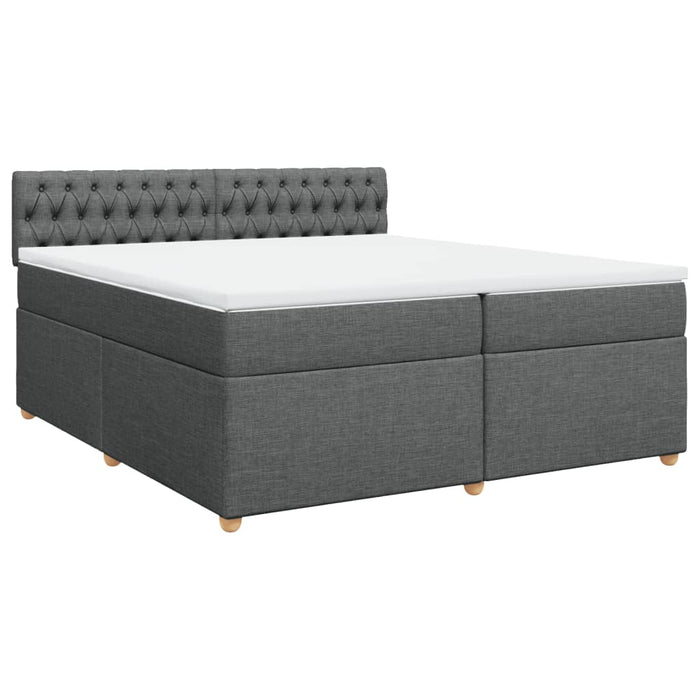 Pat box spring cu saltea, gri închis, 200x200 cm, textil - WALTI WALTI