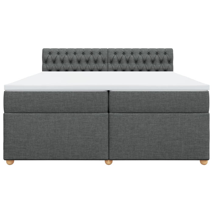 Pat box spring cu saltea, gri închis, 200x200 cm, textil - WALTI WALTI