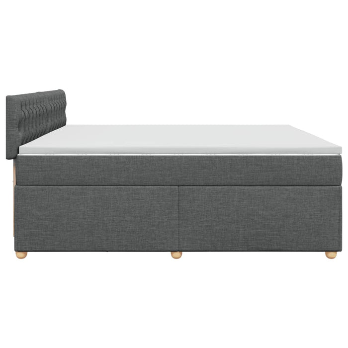 Pat box spring cu saltea, gri închis, 200x200 cm, textil - WALTI WALTI