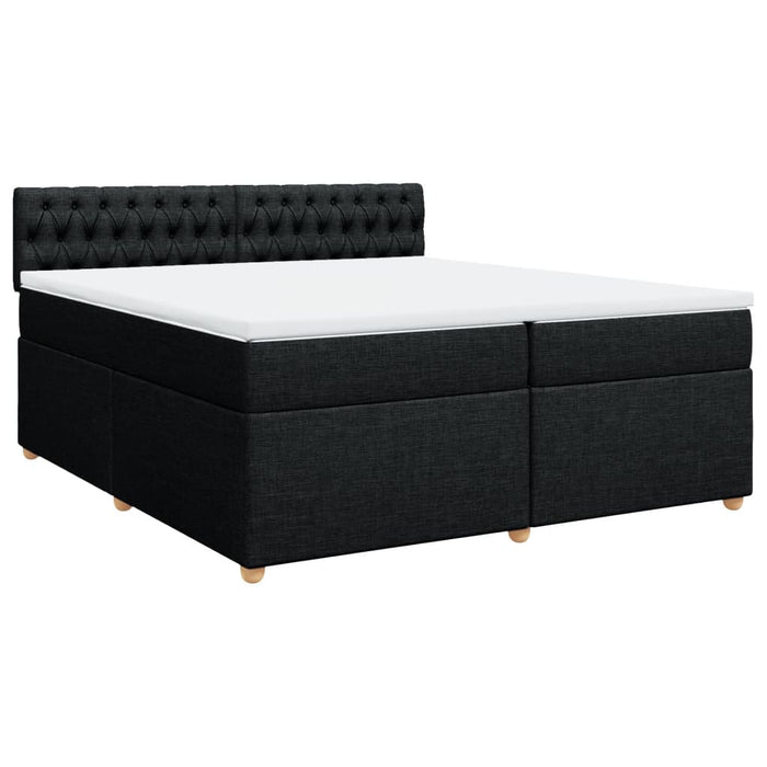 Pat box spring cu saltea, negru, 200x200 cm, textil - WALTI WALTI
