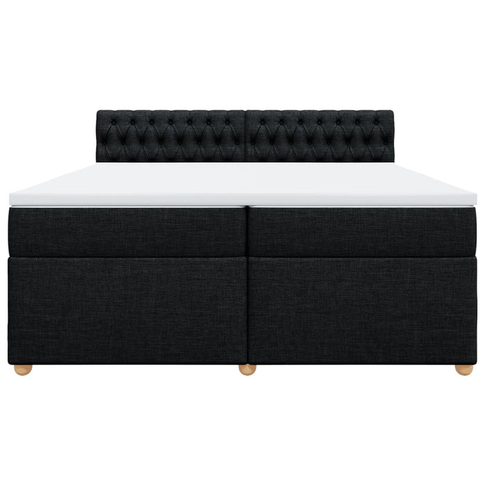 Pat box spring cu saltea, negru, 200x200 cm, textil - WALTI WALTI