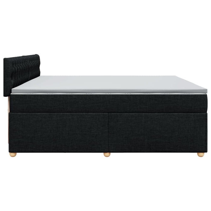 Pat box spring cu saltea, negru, 200x200 cm, textil - WALTI WALTI