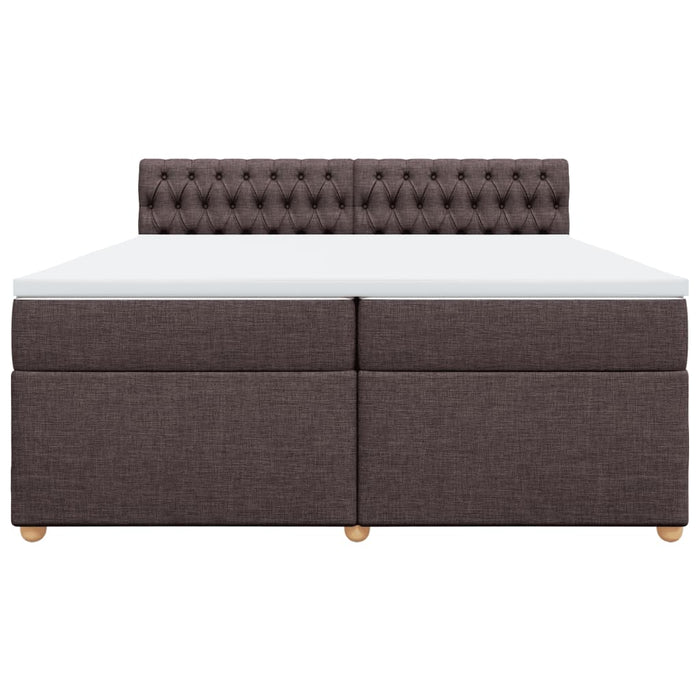 Pat box spring cu saltea, maro închis, 200x200 cm, textil - WALTI WALTI
