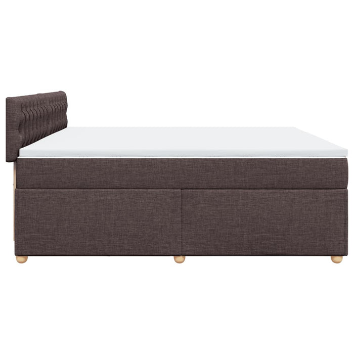 Pat box spring cu saltea, maro închis, 200x200 cm, textil - WALTI WALTI