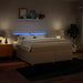 Pat box spring cu saltea, crem, 200x200 cm, textil - WALTI WALTI