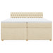 Pat box spring cu saltea, crem, 200x200 cm, textil - WALTI WALTI