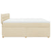 Pat box spring cu saltea, crem, 200x200 cm, textil - WALTI WALTI