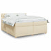 Pat box spring cu saltea, crem, 200x200 cm, textil - WALTI WALTI