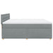 Pat box spring cu saltea, gri deschis, 200x200 cm, textil - WALTI WALTI