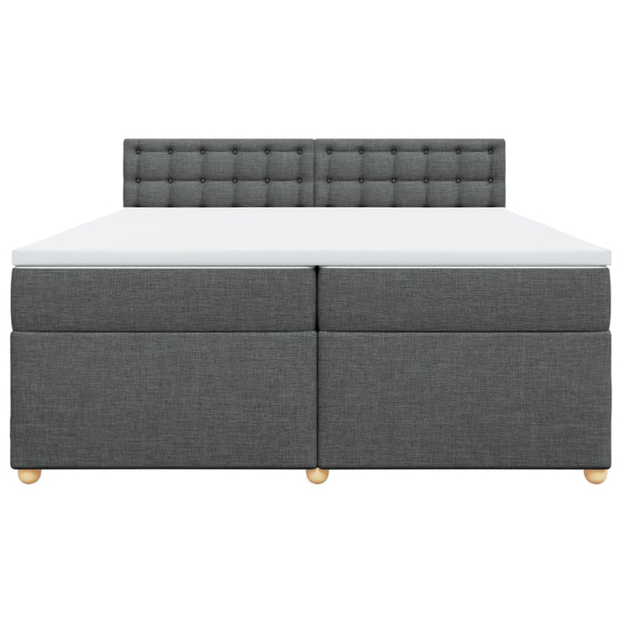Pat box spring cu saltea, gri închis, 200x200 cm, textil - WALTI WALTI