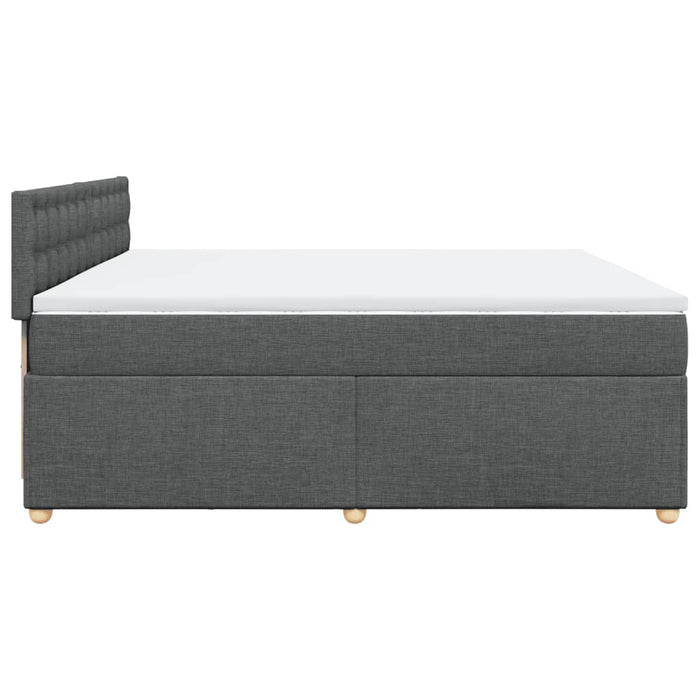 Pat box spring cu saltea, gri închis, 200x200 cm, textil - WALTI WALTI