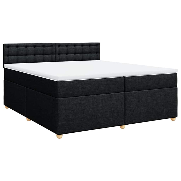 Pat box spring cu saltea, negru, 200x200 cm, textil - WALTI WALTI
