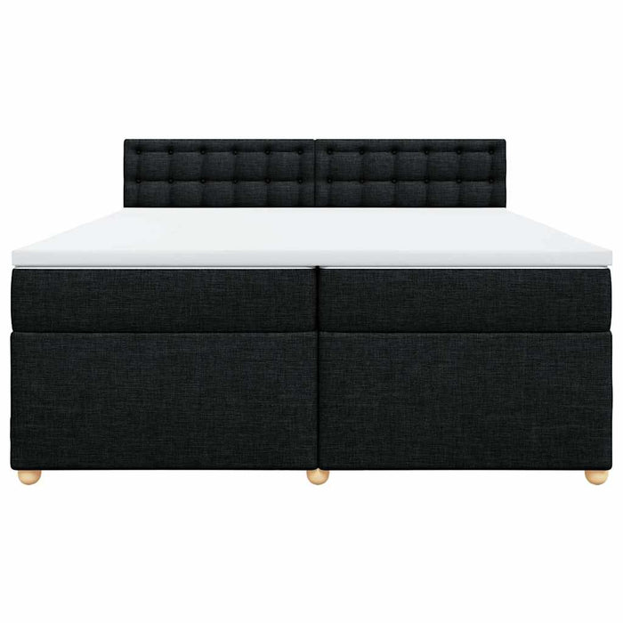 Pat box spring cu saltea, negru, 200x200 cm, textil - WALTI WALTI