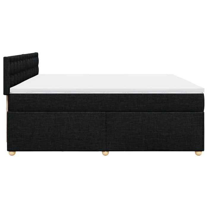 Pat box spring cu saltea, negru, 200x200 cm, textil - WALTI WALTI