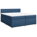 Pat box spring cu saltea, albastru, 200x200 cm, textil - WALTI WALTI
