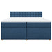 Pat box spring cu saltea, albastru, 200x200 cm, textil - WALTI WALTI