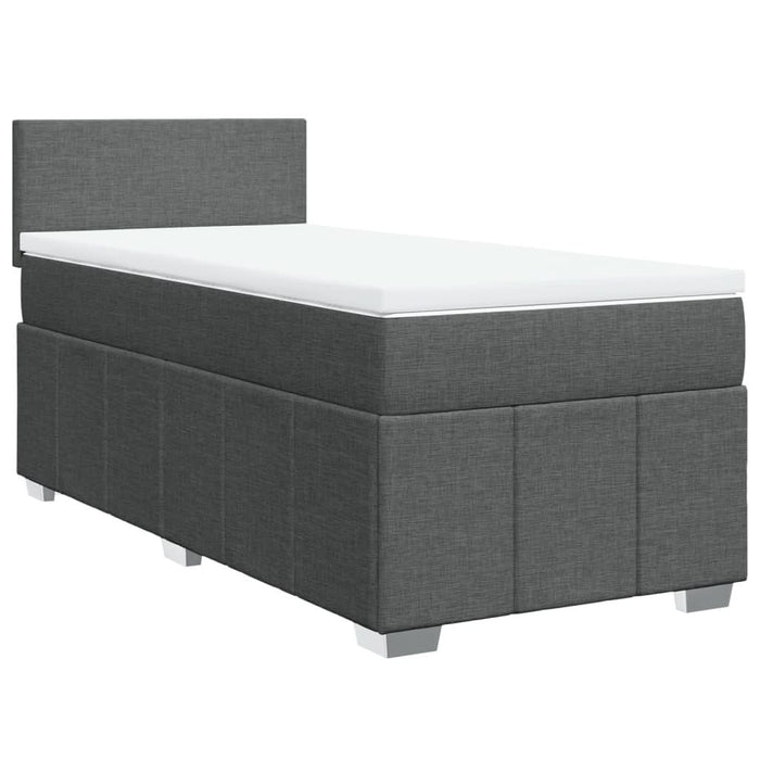 Pat box spring cu saltea, gri închis, 80x200 cm, textil - WALTI WALTI