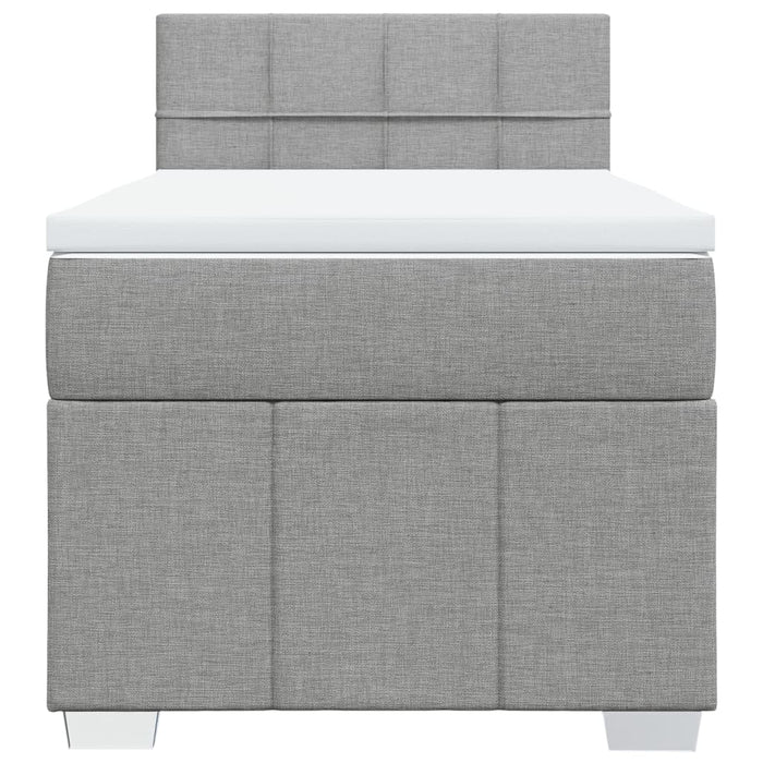 Pat continental cu saltea, gri deschis, 80x200 cm, textil - WALTI WALTI