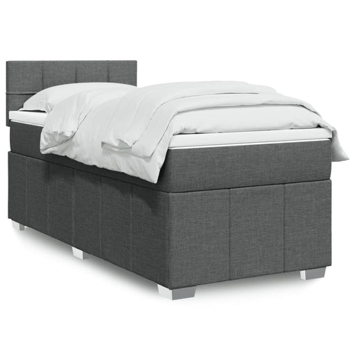 Pat box spring cu saltea, gri închis, 80x200 cm, textil - WALTI WALTI
