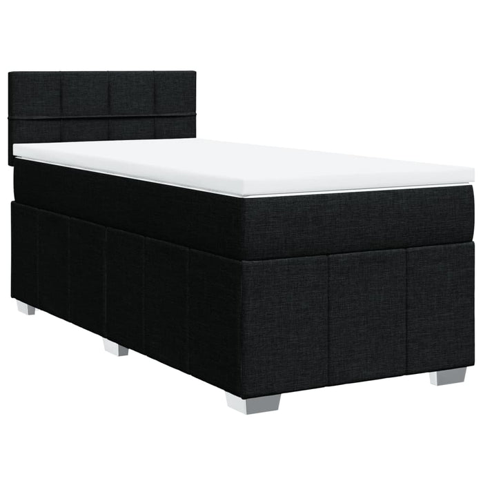 Pat box spring cu saltea, negru, 80x200 cm, textil - WALTI WALTI