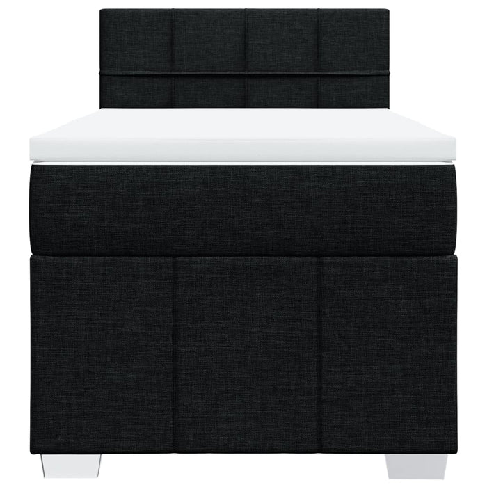 Pat box spring cu saltea, negru, 80x200 cm, textil - WALTI WALTI