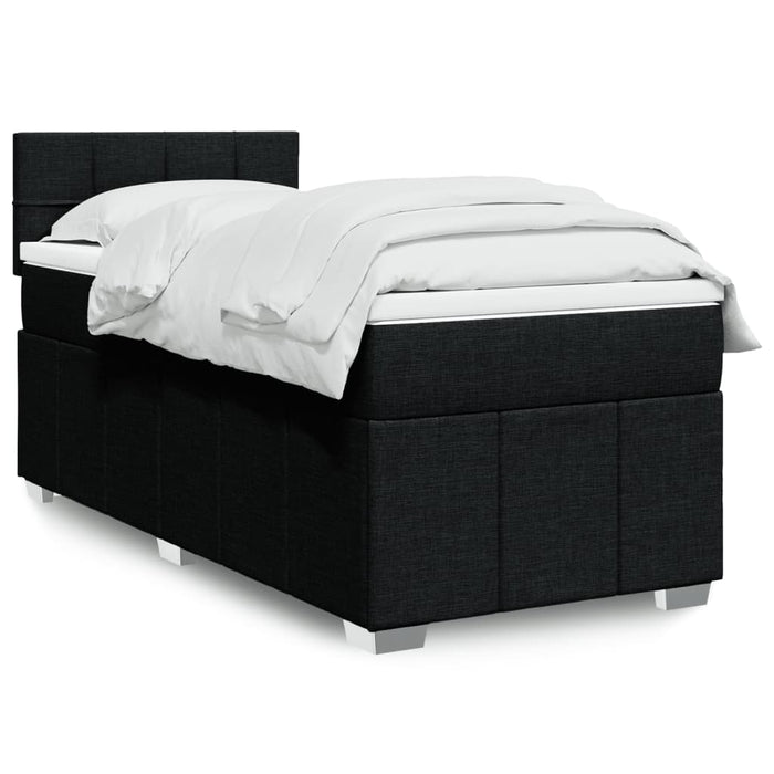 Pat box spring cu saltea, negru, 80x200 cm, textil - WALTI WALTI