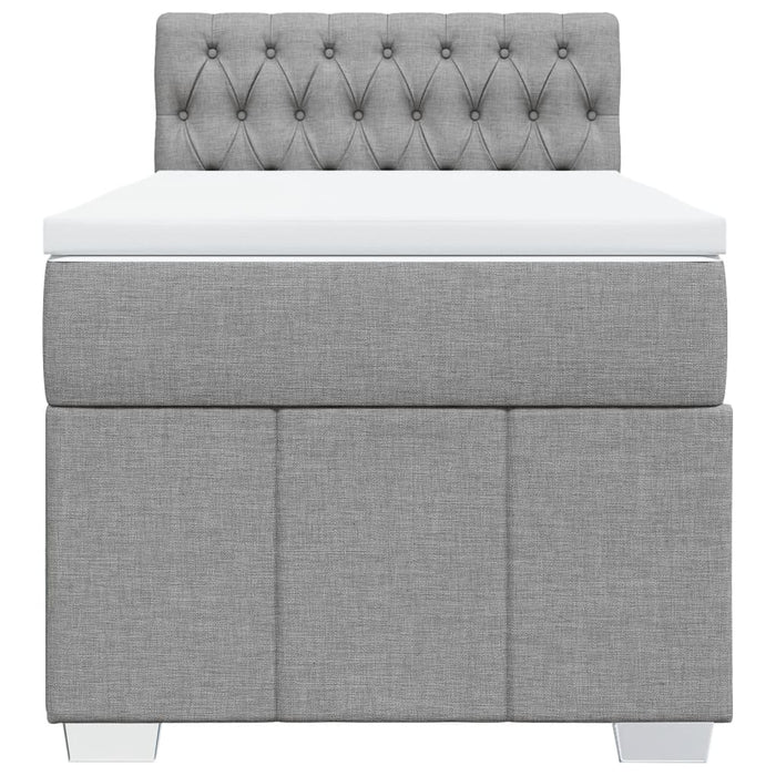 Pat continental cu saltea, gri deschis, 80x200 cm, textil - WALTI WALTI