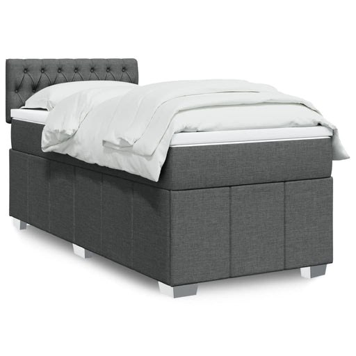 Pat box spring cu saltea, gri închis, 80x200 cm, textil - WALTI WALTI
