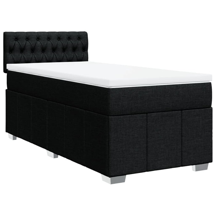 Pat box spring cu saltea, negru, 80x200 cm, textil - WALTI WALTI