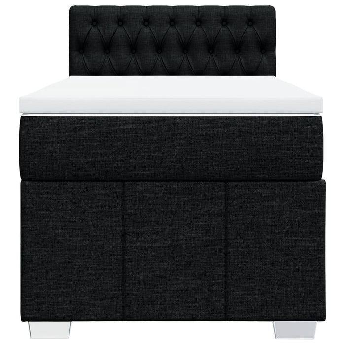 Pat box spring cu saltea, negru, 80x200 cm, textil - WALTI WALTI
