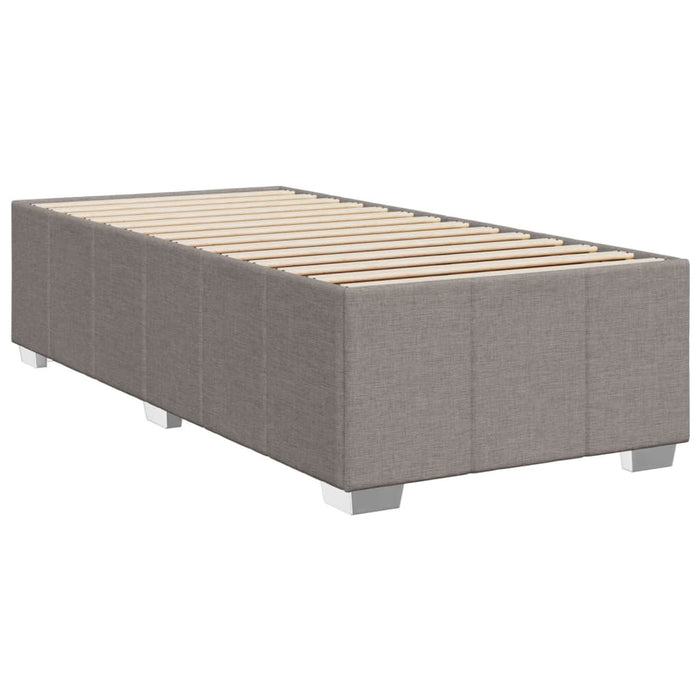 Pat box spring cu saltea, gri taupe, 80x200 cm, textil WALTI