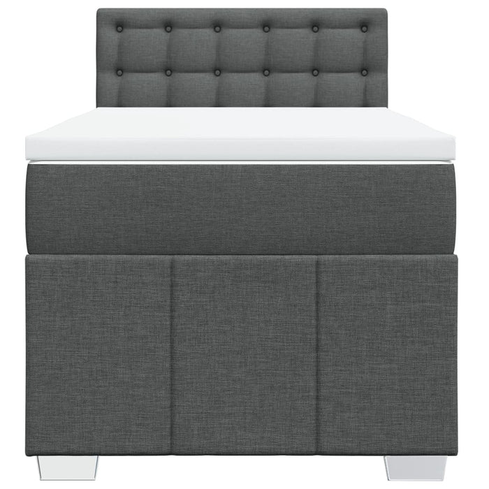 Pat box spring cu saltea, gri închis, 80x200 cm, textil - WALTI WALTI