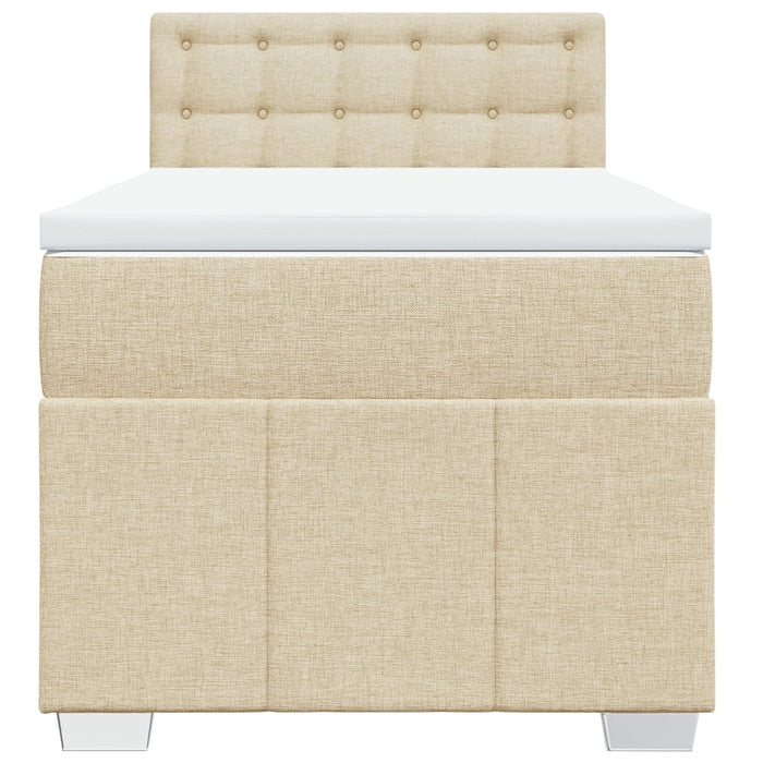 Pat box spring cu saltea, crem, 80x200 cm, textil - WALTI WALTI