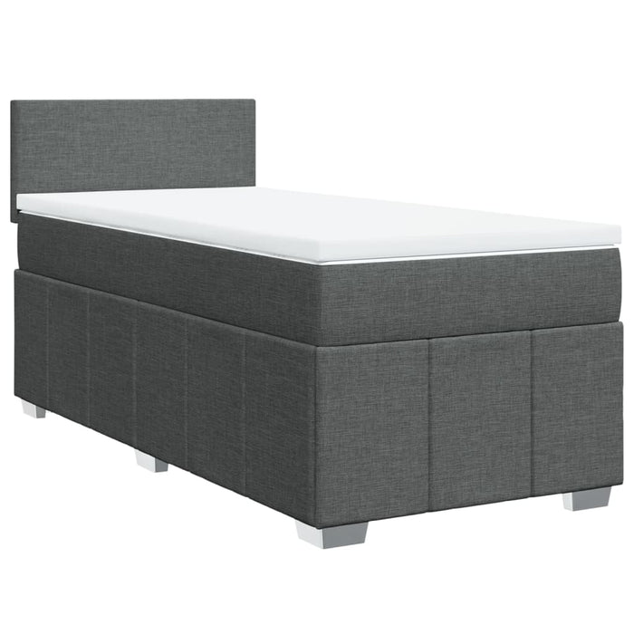 Pat box spring cu saltea, gri închis, 90x190 cm, textil - WALTI WALTI