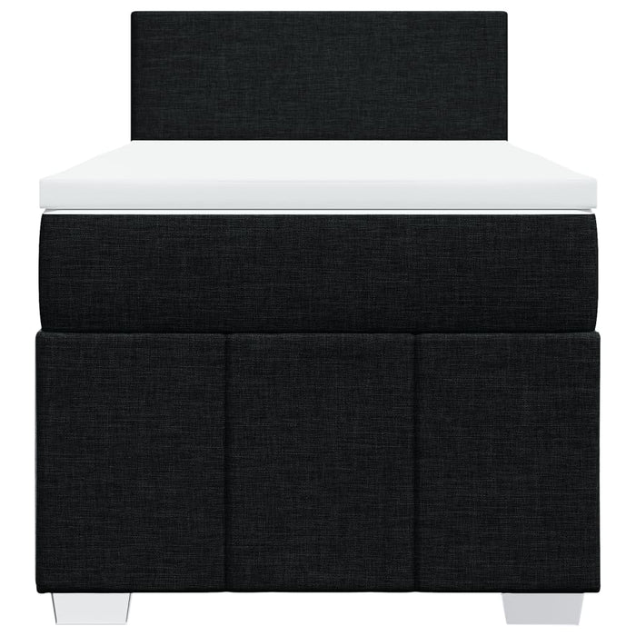 Pat box spring cu saltea, negru, 90x190 cm, textil - WALTI WALTI