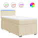 Pat box spring cu saltea, crem, 90x190 cm, textil - WALTI WALTI