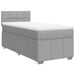Pat box spring cu saltea, gri deschis, 90x190 cm, textil - WALTI WALTI