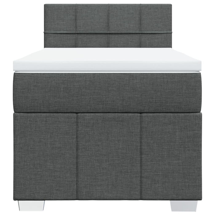 Pat box spring cu saltea, gri închis, 90x190 cm, textil - WALTI WALTI