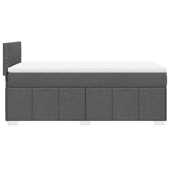 Pat box spring cu saltea, gri închis, 90x190 cm, textil - WALTI WALTI