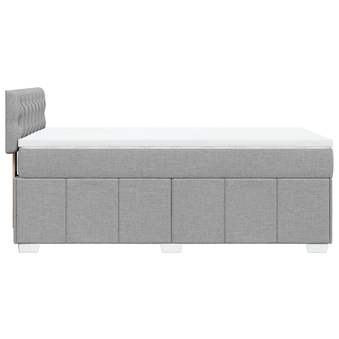 Pat box spring cu saltea, gri deschis, 90x190 cm, textil - WALTI WALTI