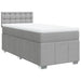 Pat box spring cu saltea, gri deschis, 90x190 cm, textil - WALTI WALTI