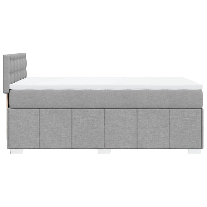 Pat box spring cu saltea, gri deschis, 90x190 cm, textil - WALTI WALTI
