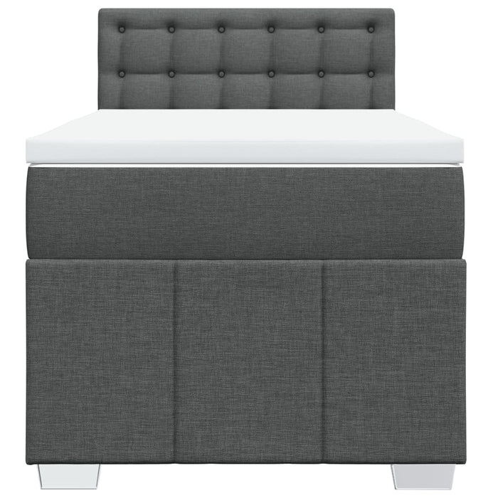 Pat box spring cu saltea, gri închis, 90x190 cm, textil - WALTI WALTI