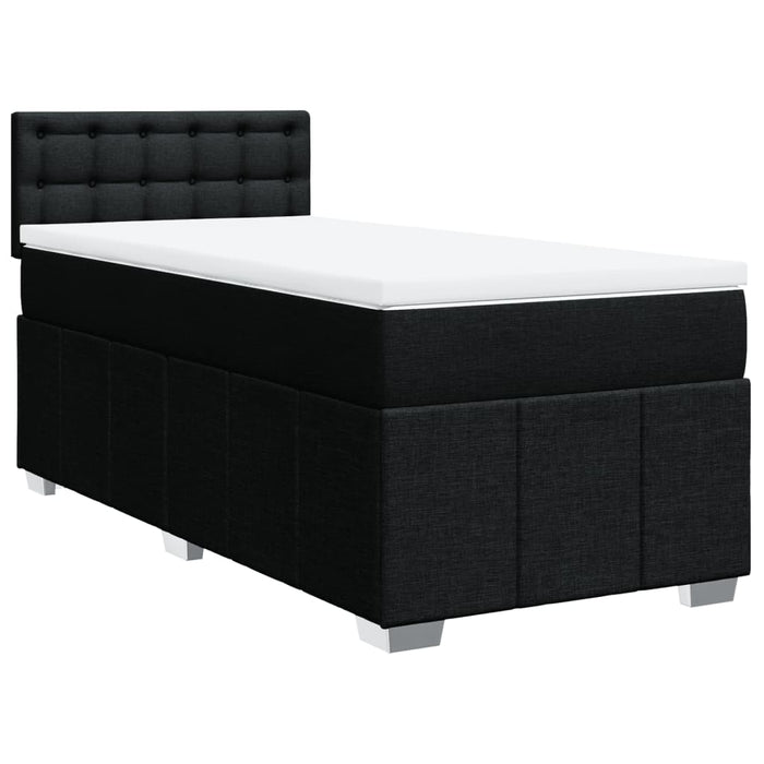 Pat box spring cu saltea, negru, 90x190 cm, textil - WALTI WALTI