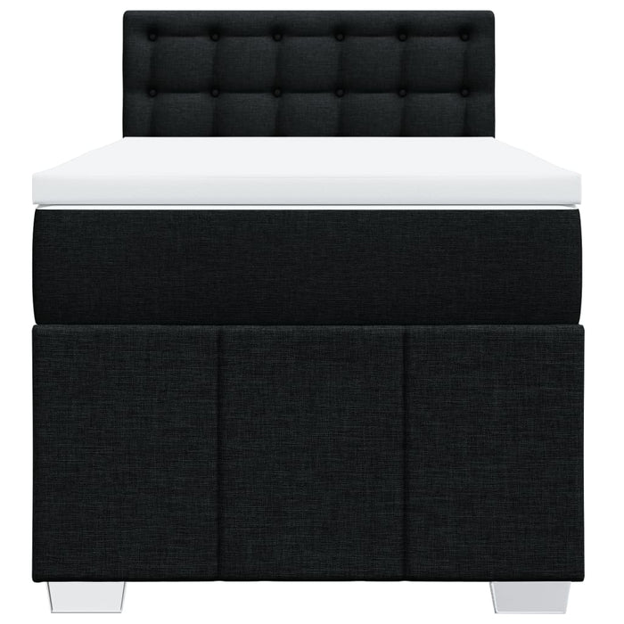 Pat box spring cu saltea, negru, 90x190 cm, textil - WALTI WALTI
