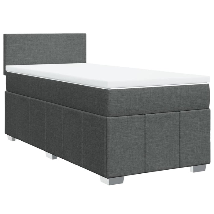 Pat box spring cu saltea, gri închis, 90x200 cm, textil - WALTI WALTI