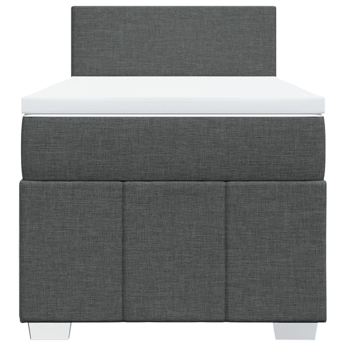 Pat box spring cu saltea, gri închis, 90x200 cm, textil - WALTI WALTI