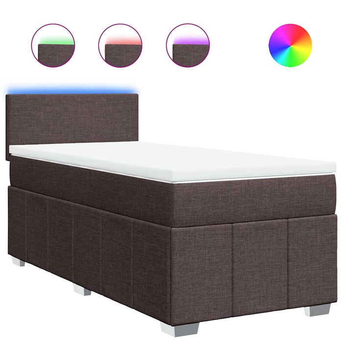 Pat box spring cu saltea, maro închis, 90x200 cm, textil - WALTI WALTI